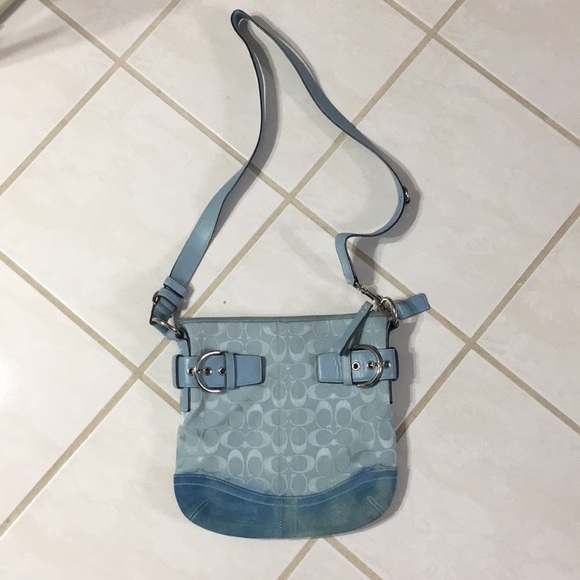 coach light blue crossbody